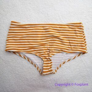 NEW BEC & Bridge orange stripes Barbara Boy Leg Bikini Bottoms, women USA size 4
